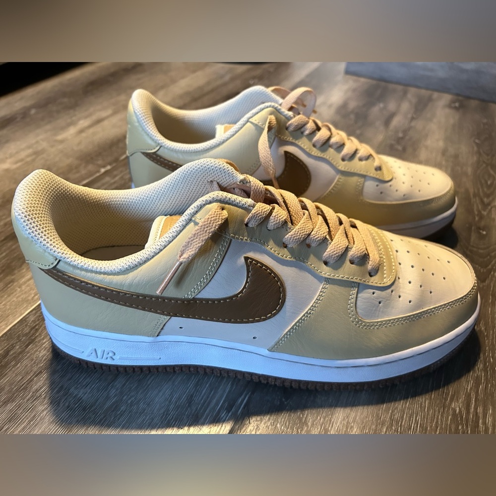Nike Air Force 1 Low Beige and Brown Sneakers